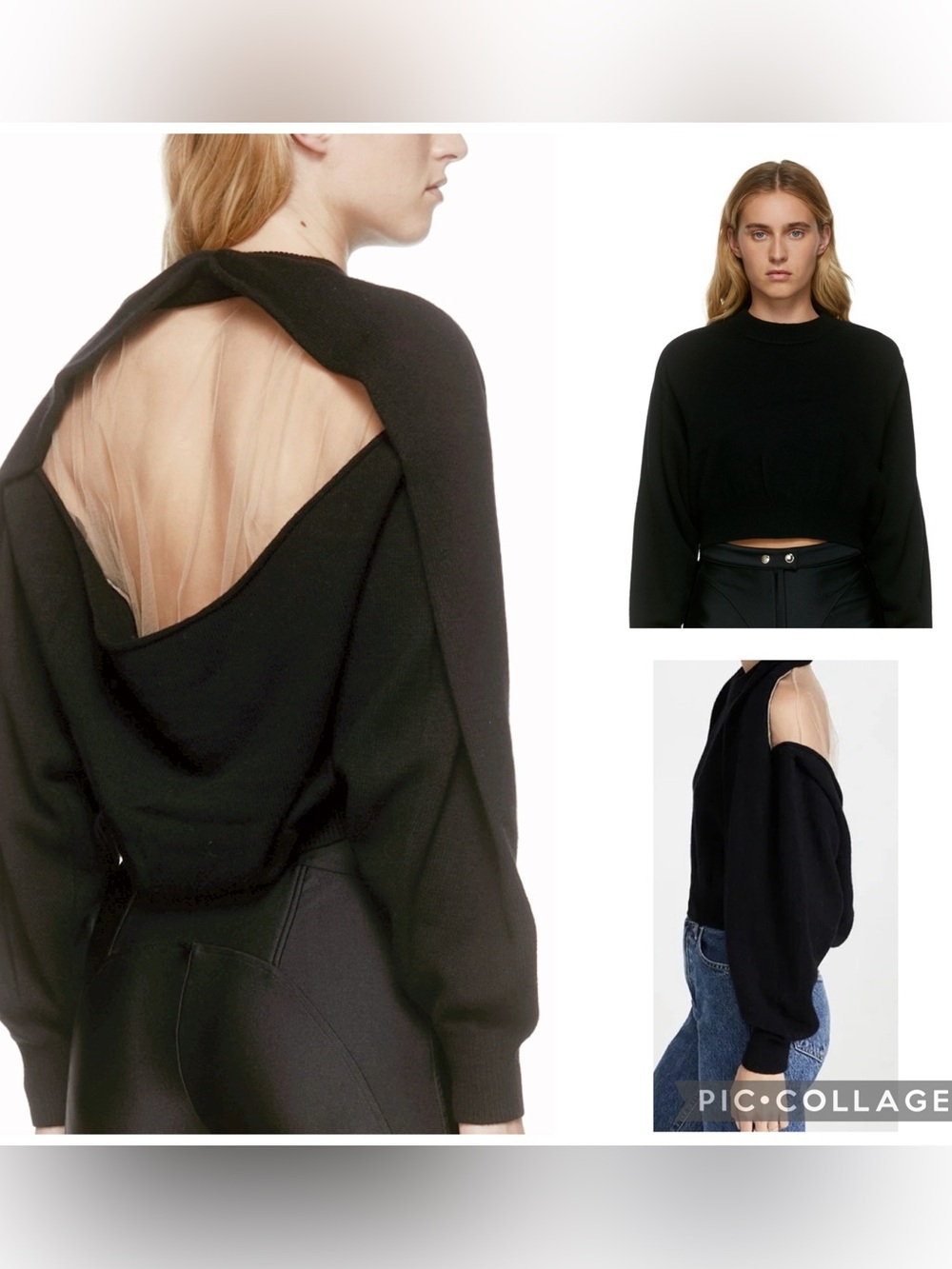 Alexander Wang Over the Shoulder Drape Pullover Sweater Mesh Illusion Size XS